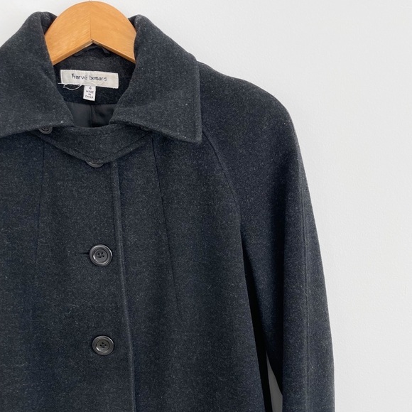 Vintage Harve Benard 100% Wool Peacock Long Sleeves Button Down Long Jacket Sz 4 - Picture 4 of 16